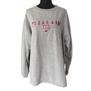Red Oak Texas A and M Long Sleeve Tee Womens XL Gray College Vintage Athleisure